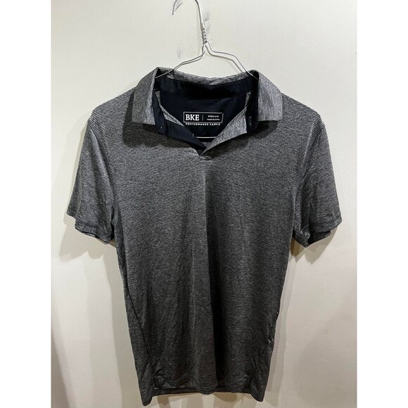 BKE Shirt Mens Size Medium Black Polo Short Sleeve Performance Golf Athleisure - Picture 1 of 7